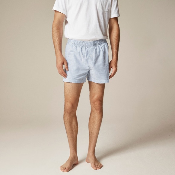 NWT!! Men’s J. CREW Boxer Shorts Broken-In Organic Cotton Oxford Striped Small - Picture 1 of 15
